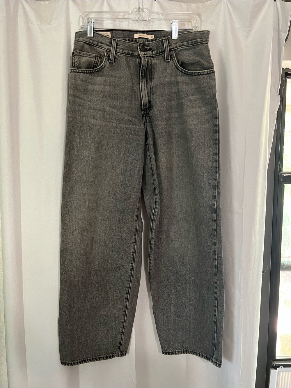 Women's Grey Straight-Leg Jeans